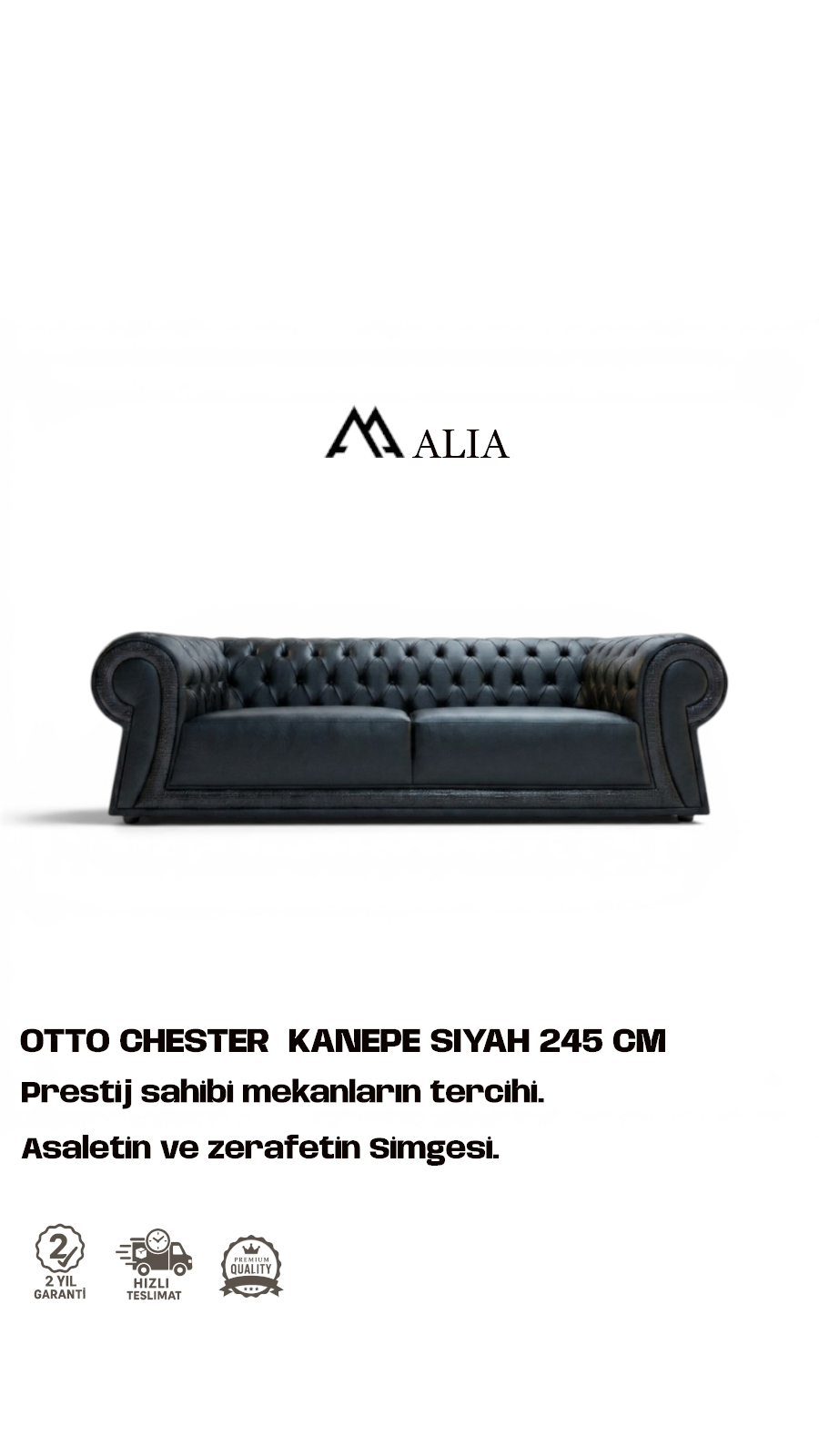 Otto Chester Kanepe Siyah